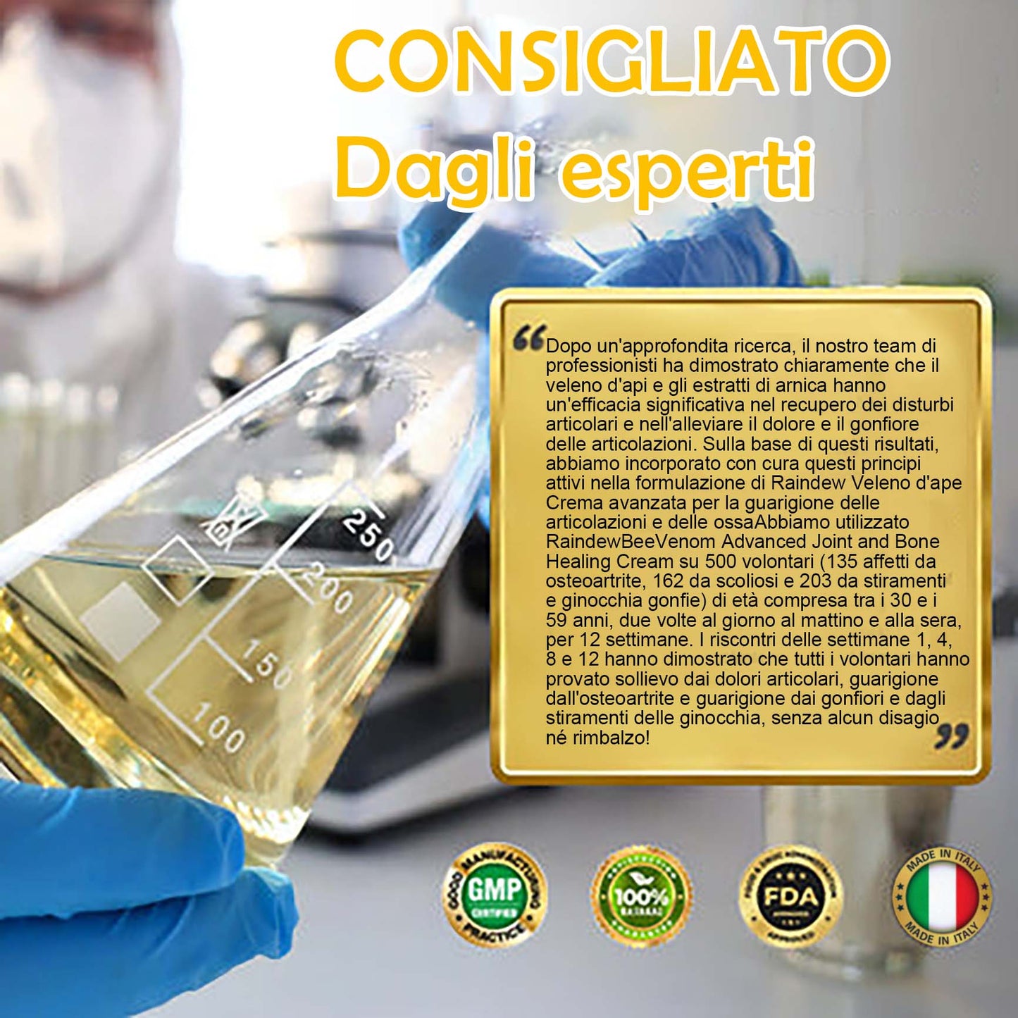 Raindew® Crema Avanzata al Veleno d'Ape per la Guarigione delle Articolazioni e delle Ossa