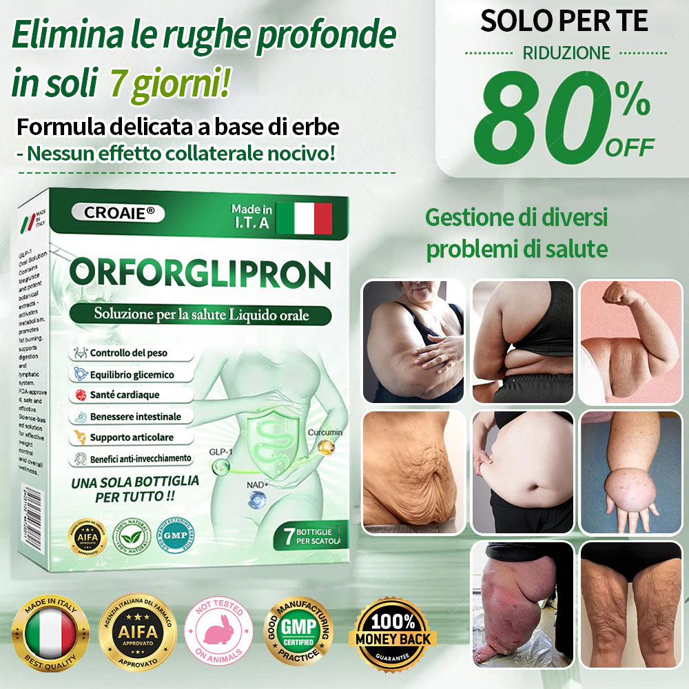 Croaie® Orforglipron soluzione orale per la salute - Solo una volta al giorno, cambiamenti visibili in 7 giorni 👩⚕️Per obesità, salute cardiovascolare, diabete, apnea notturna, salute intestinale, problemi articolari e altro ancora