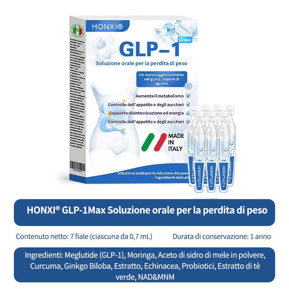 Honxi® GLP-1 Max soluzione orale per la perdita di peso ✅ Adatto per l'obesità, le malattie cardiovascolari, il diabete, l'apnea del sonno, il colesterolo alto e i lipidi nel sangue, i problemi alle articolazioni e varie altre condizioni🚀