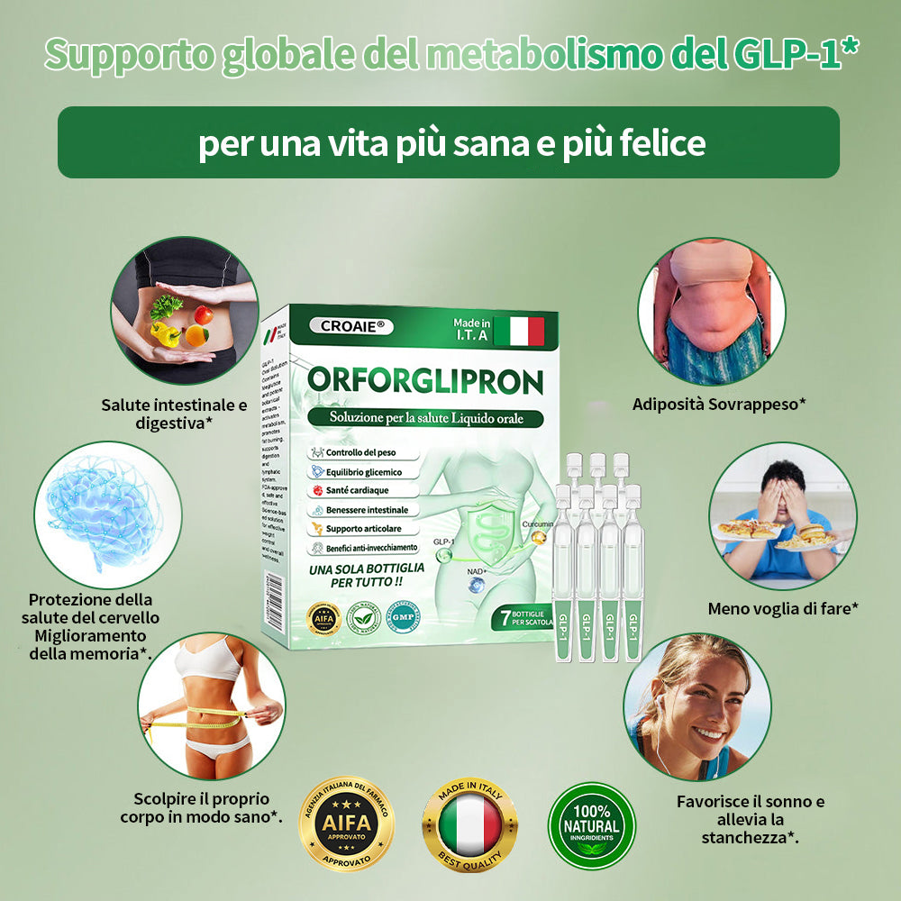 Croaie® Orforglipron soluzione orale per la salute - Solo una volta al giorno, cambiamenti visibili in 7 giorni 👩⚕️Per obesità, salute cardiovascolare, diabete, apnea notturna, salute intestinale, problemi articolari e altro ancora