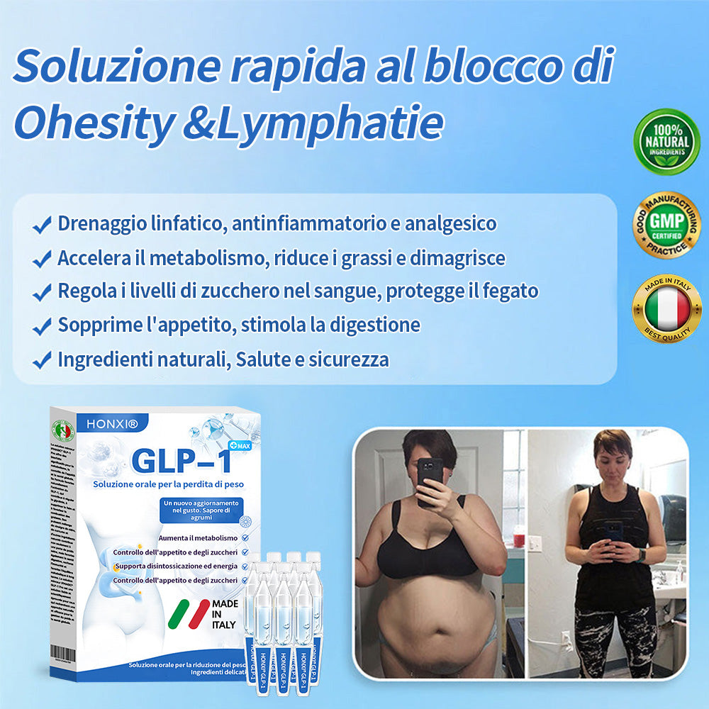 Honxi® GLP-1 Max soluzione orale per la perdita di peso ✅ Adatto per l'obesità, le malattie cardiovascolari, il diabete, l'apnea del sonno, il colesterolo alto e i lipidi nel sangue, i problemi alle articolazioni e varie altre condizioni🚀