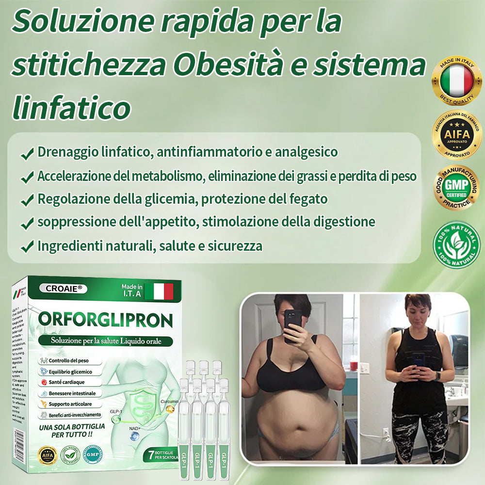 Croaie® Orforglipron soluzione orale per la salute - Solo una volta al giorno, cambiamenti visibili in 7 giorni 👩⚕️Per obesità, salute cardiovascolare, diabete, apnea notturna, salute intestinale, problemi articolari e altro ancora