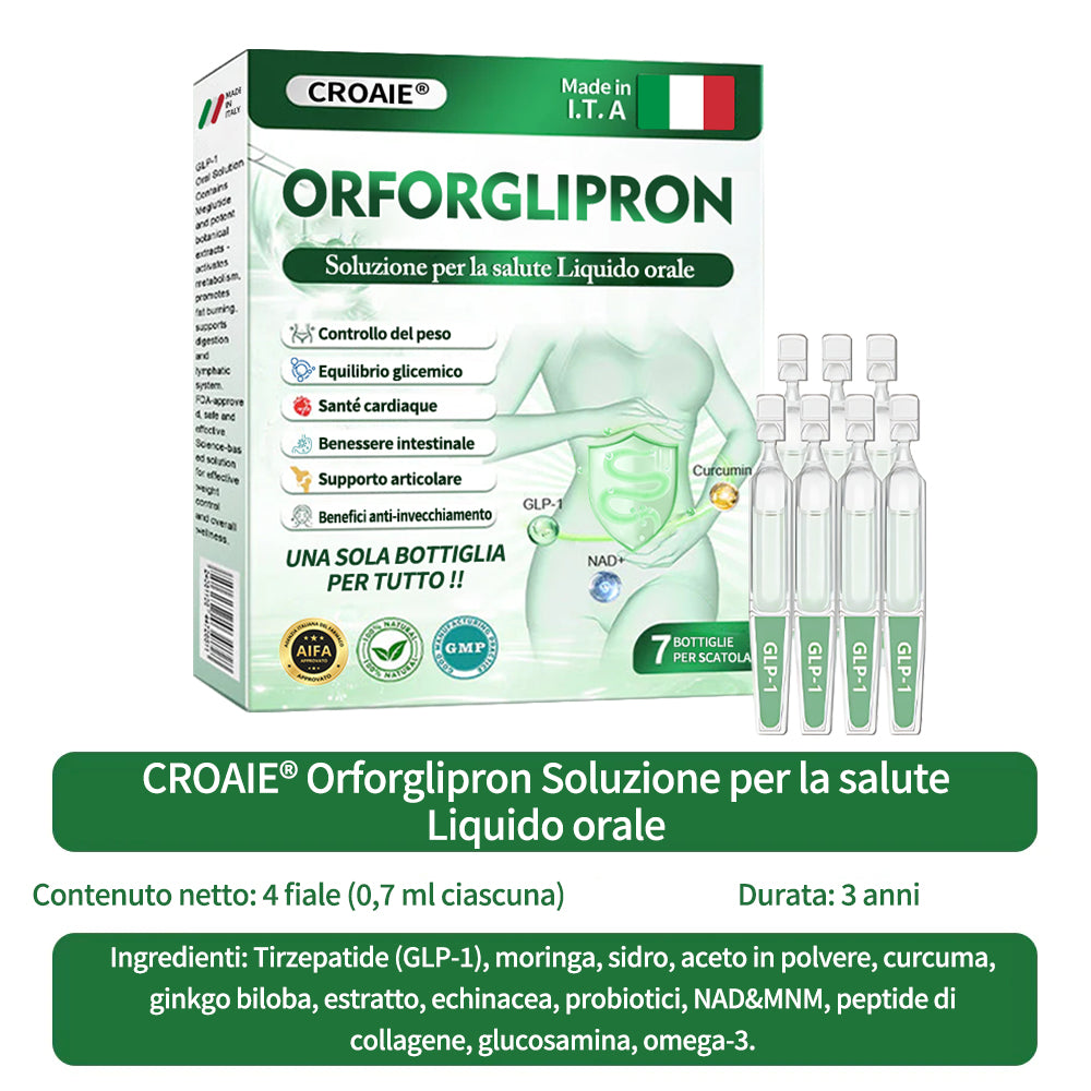Croaie® Orforglipron soluzione orale per la salute - Solo una volta al giorno, cambiamenti visibili in 7 giorni 👩⚕️Per obesità, salute cardiovascolare, diabete, apnea notturna, salute intestinale, problemi articolari e altro ancora