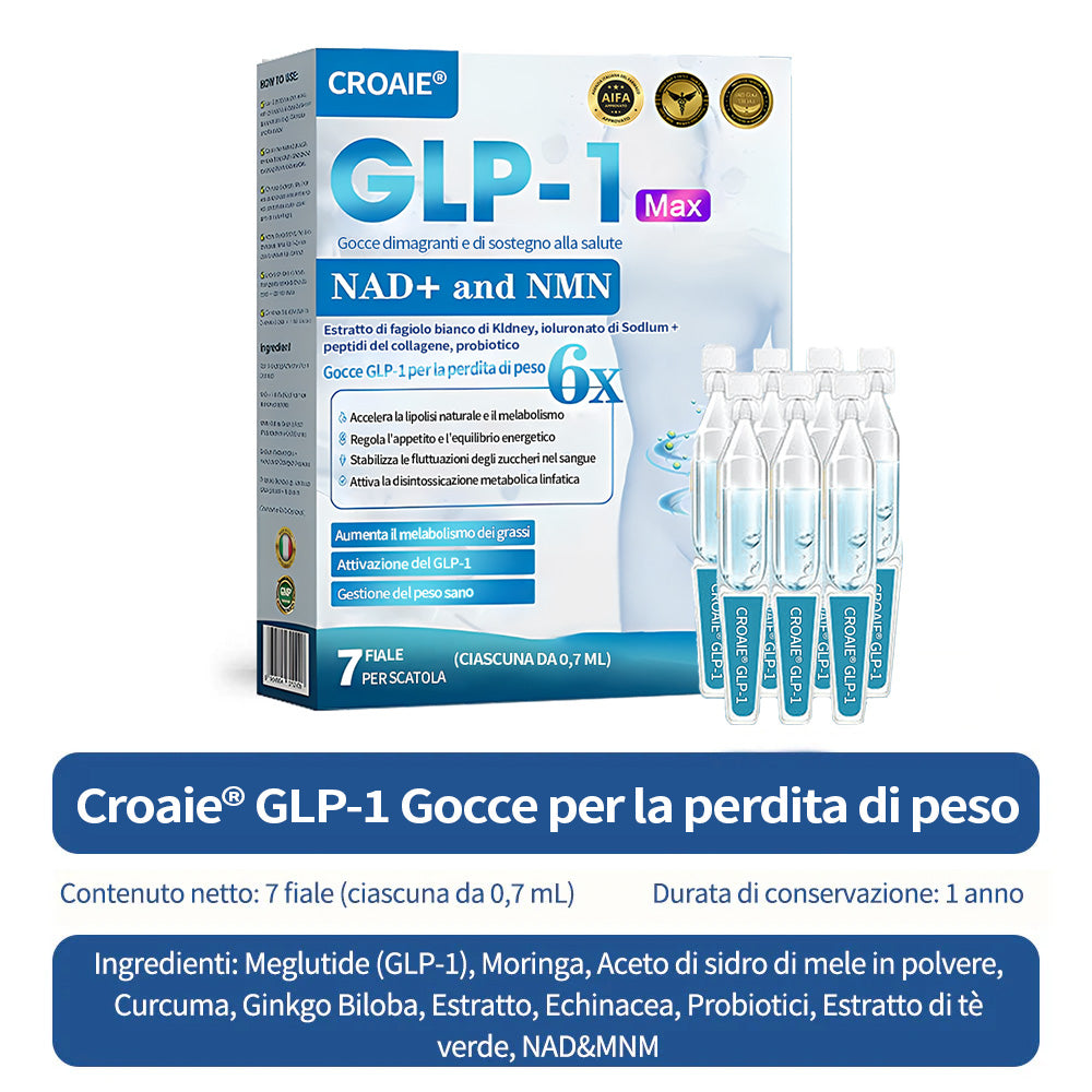 Croaie® Gocce Dimagranti di Supporto GLP-1 & NAD+👨⚕️ - Obesità, malattie cardiovascolari, diabete, apnee notturne, problemi articolari e altro ancora