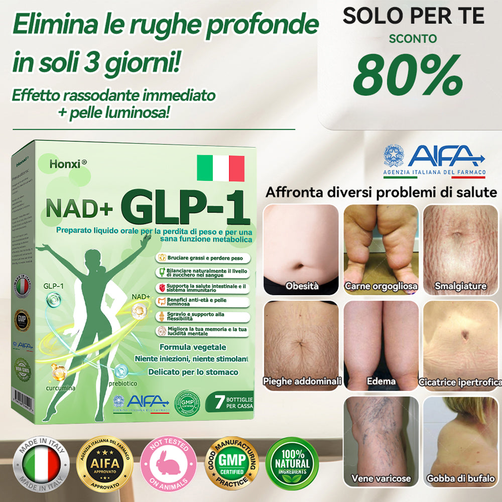 ⚡Solo 5 pezzi disponibili!⏰ Honxi® NAD+ GLP-1 Liquido orale per la perdita di peso e la salute metabolica (🧬𝐒𝐨𝐥𝐨 𝐮𝐧𝐚 𝐯𝐨𝐥𝐭𝐚 𝐚𝐥 𝐠𝐢𝐨𝐫𝐧𝐨, 𝐜𝐚𝐦𝐛𝐢𝐚𝐦𝐞𝐧𝐭𝐢 𝐯𝐢𝐬𝐢𝐛𝐢𝐥𝐢 𝐢𝐧 𝟕 𝐠𝐢𝐨𝐫𝐧𝐢)