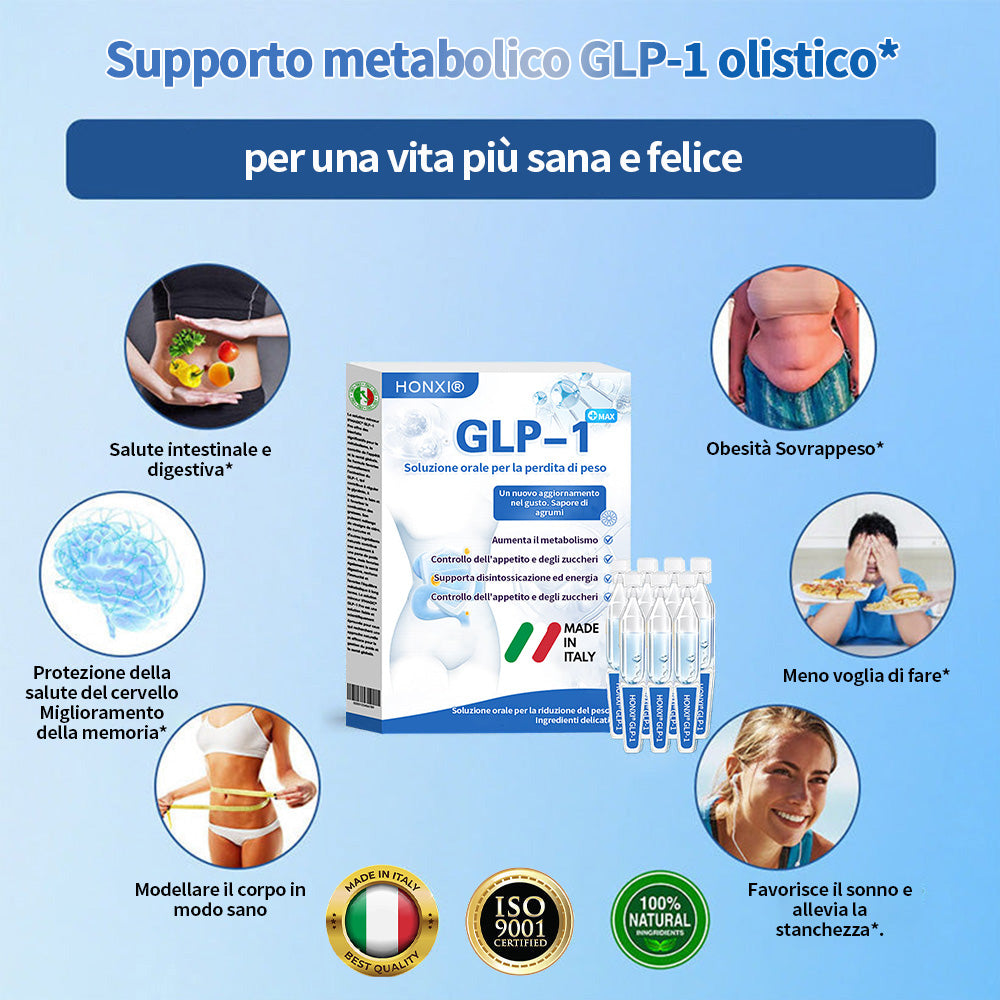 Honxi® GLP-1 Max soluzione orale per la perdita di peso ✅ Adatto per l'obesità, le malattie cardiovascolari, il diabete, l'apnea del sonno, il colesterolo alto e i lipidi nel sangue, i problemi alle articolazioni e varie altre condizioni🚀
