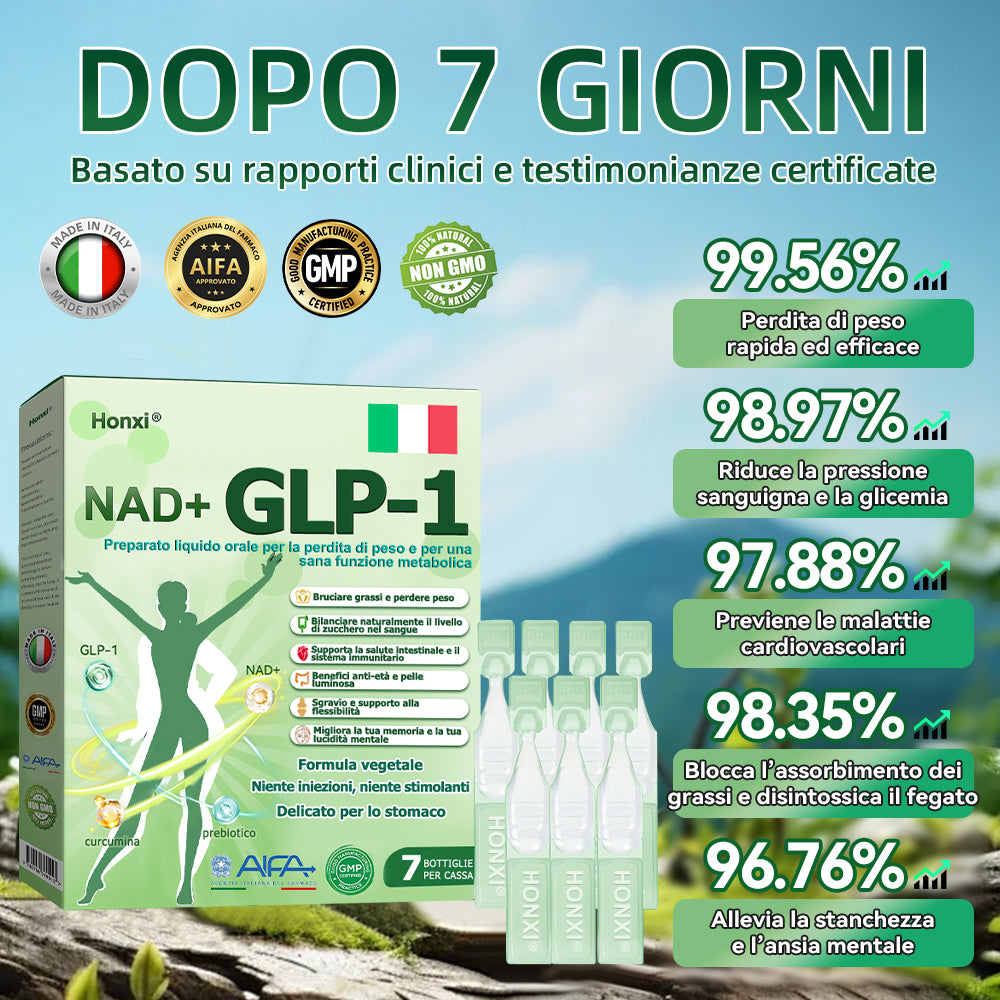 ⚡Solo 5 pezzi disponibili!⏰ Honxi® NAD+ GLP-1 Liquido orale per la perdita di peso e la salute metabolica (🧬𝐒𝐨𝐥𝐨 𝐮𝐧𝐚 𝐯𝐨𝐥𝐭𝐚 𝐚𝐥 𝐠𝐢𝐨𝐫𝐧𝐨, 𝐜𝐚𝐦𝐛𝐢𝐚𝐦𝐞𝐧𝐭𝐢 𝐯𝐢𝐬𝐢𝐛𝐢𝐥𝐢 𝐢𝐧 𝟕 𝐠𝐢𝐨𝐫𝐧𝐢)